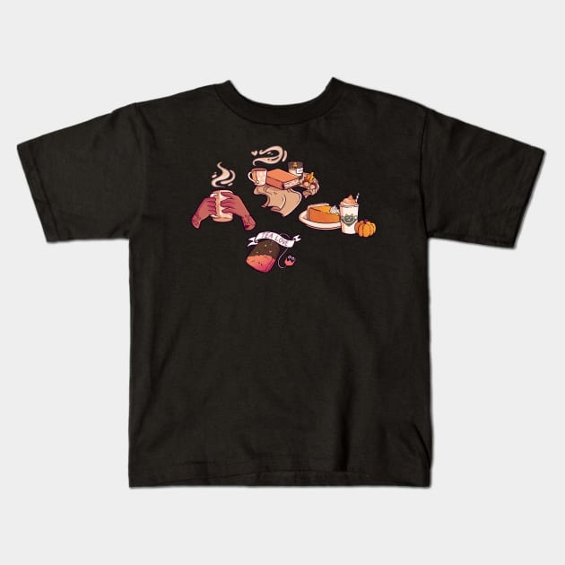 Autumn vibes Kids T-Shirt by nomsikka